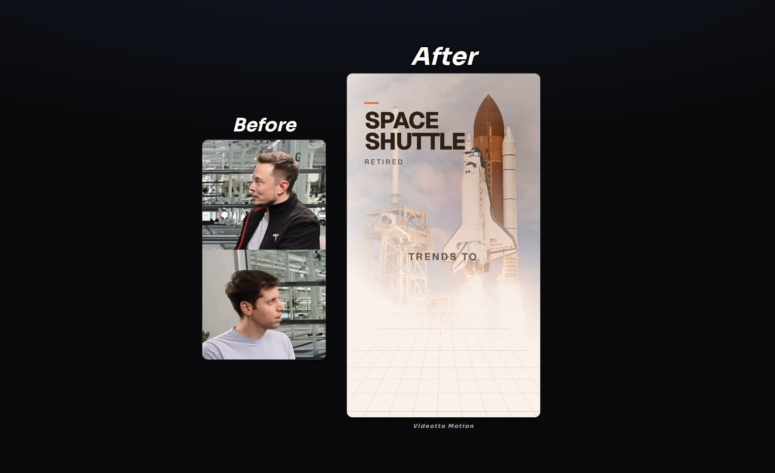 Tech Explainer, before and after Videotto Motion